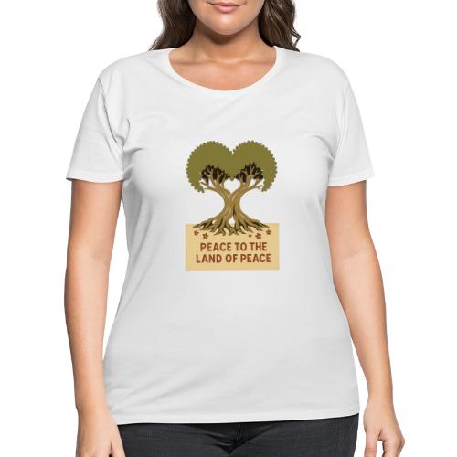 Peace To The Land Of Peace Tree Heart - Women's Curvy T-Shirt