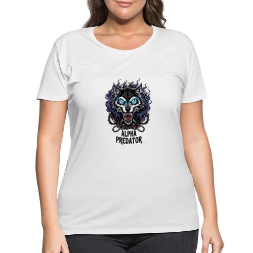Alpha Predator Wolf Fierce Neon Eyes - Women's Curvy T-Shirt