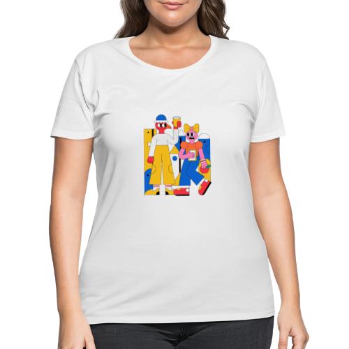 Bold Geometric Duo Pop Art - Women's Curvy T-Shirt