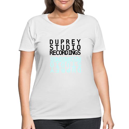 Black/Teal Text Box - Women's Curvy T-Shirt