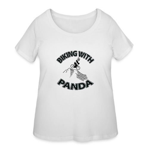Biking with Panda - Women's Curvy T-Shirt