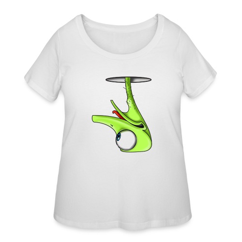Funny Green Ostrich - Women's Curvy T-Shirt