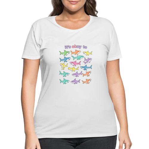 It’s Okay To – Cute Pastel Shark - Women's Curvy T-Shirt