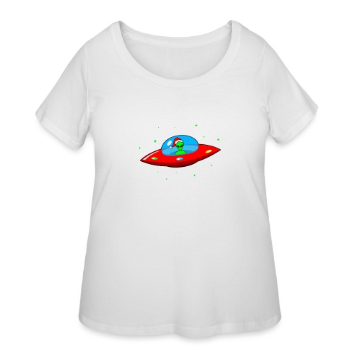UFO Alien Santa Claus - Women's Curvy T-Shirt