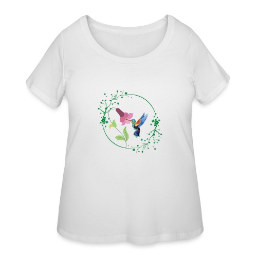 Humming Bird Design - Women's Curvy T-Shirt