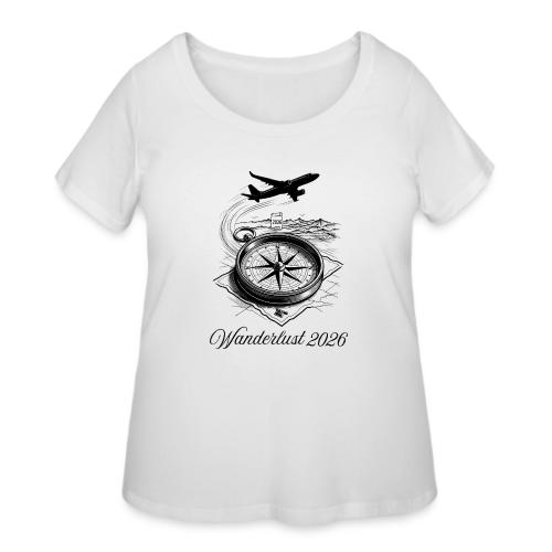 Wanderlust 2026 T-Shirt | Minimalist Travel Plane - Women's Curvy T-Shirt