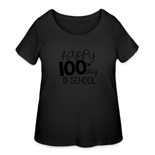Happy 100th Day of School Chalk Teacher T-Shirt - Women's Curvy T-Shirt