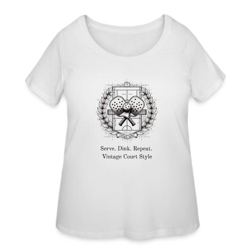 Vintage Pickleball T-Shirt, Mug, & Poster - Women's Curvy T-Shirt