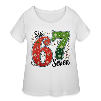 Festive 67 Snowflake Numbers - Women's Curvy T-Shirt - white - Front - Giselle (180cm)