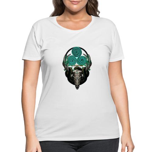 The Antlered Crown (Color Text) - Women's Curvy T-Shirt