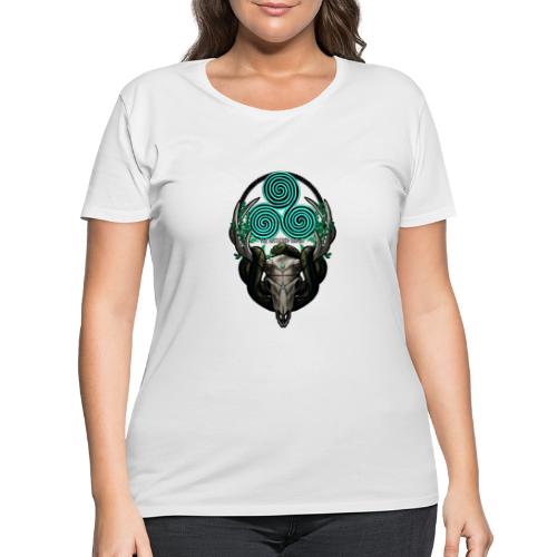 The Antlered Crown (White Text) - Women's Curvy T-Shirt