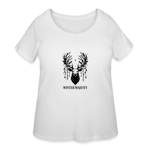 Majestic Reindeer T-Shirt, Poster, & Mug - Women's Curvy T-Shirt