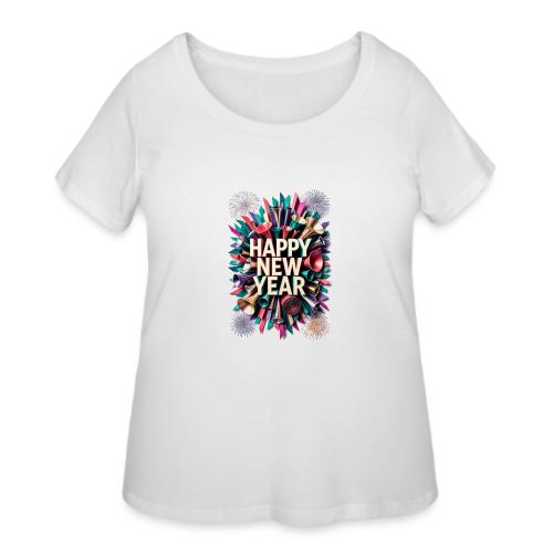New Year's Party Horn T-Shirt - Women's Curvy T-Shirt