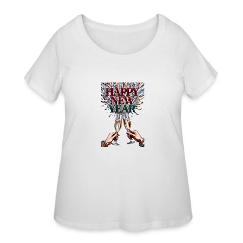 Toasting Hands T-Shirt Confetti Shower Premium - Women's Curvy T-Shirt