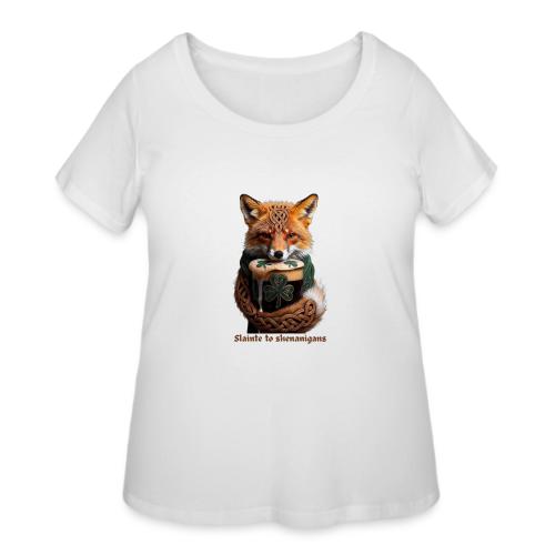 Sly Emerald Fox Toast T-Shirt - Women's Curvy T-Shirt