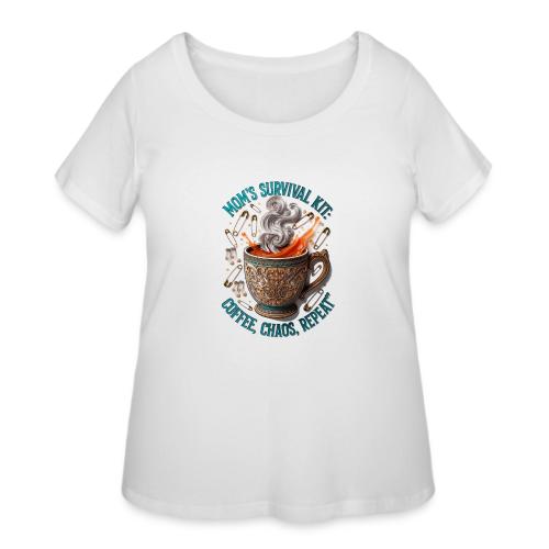 Mom's Survival Kit Tee | Coffee Chaos - Women's Curvy T-Shirt