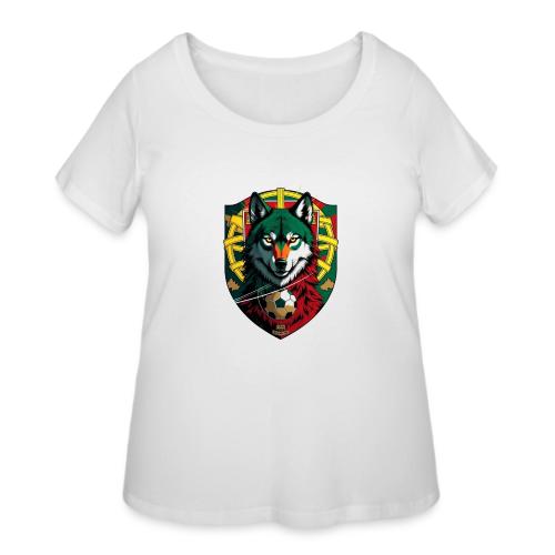 Portugal Iberian Wolf Soccer T Shirt,Football Gift - Women's Curvy T-Shirt