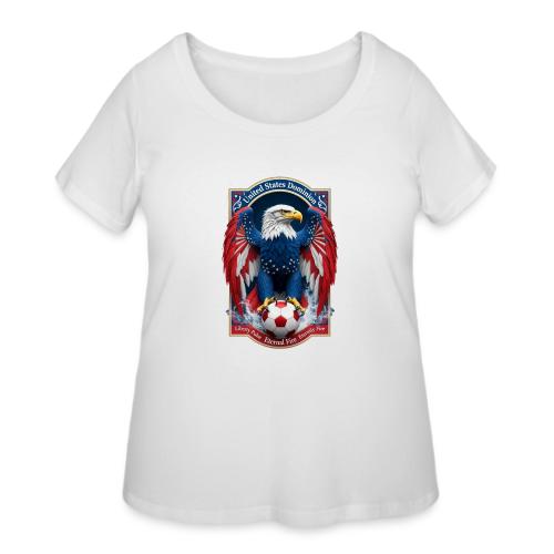 USA Eagle Emblem T Shirt, USA Soccer Pride Gift - Women's Curvy T-Shirt
