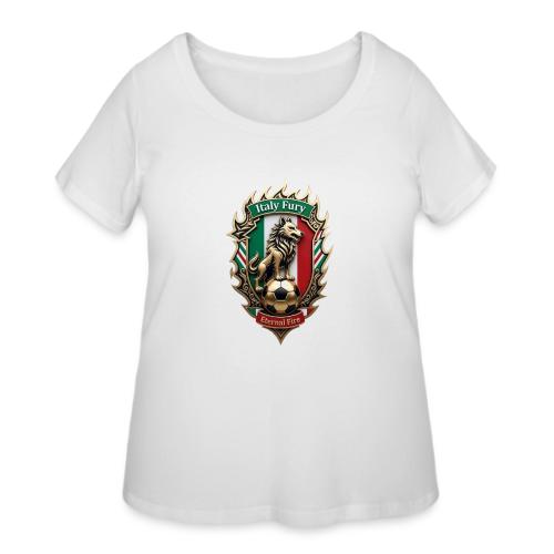 Italy Wolf Fury T-Shirt, Italian Flag Pride Gift - Women's Curvy T-Shirt
