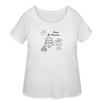 Merry Christmas design  - Women's Curvy T-Shirt - white - Front - Giselle (180cm)