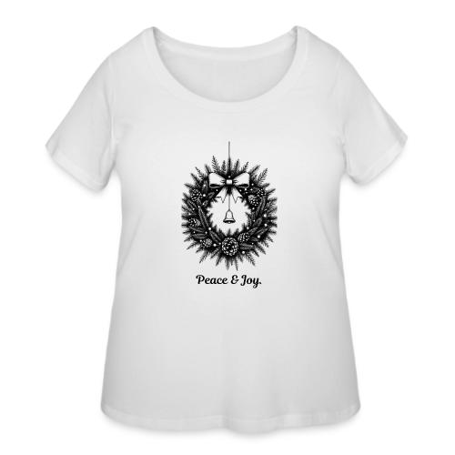 Peace & Joy T-Shirt | Minimalist Elegant Christmas - Women's Curvy T-Shirt