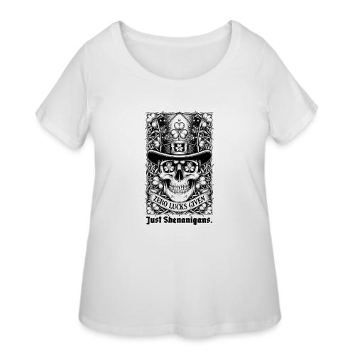 Salty Shamrock Skull T-Shirt - Women's Curvy T-Shirt