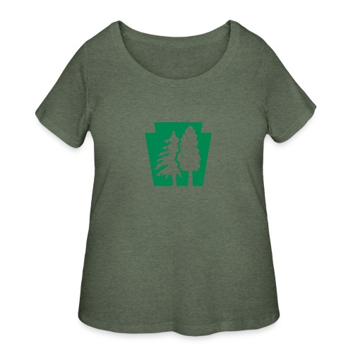 PA Keystone w/trees - Women's Curvy T-Shirt