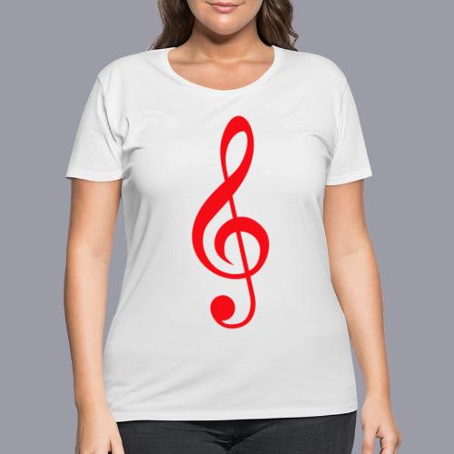 G CLEF - RED DESIGN - Women's Curvy T-Shirt