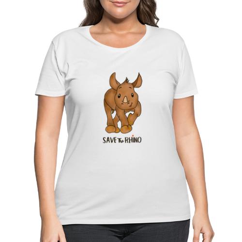 Save the Rhino - Women's Curvy T-Shirt