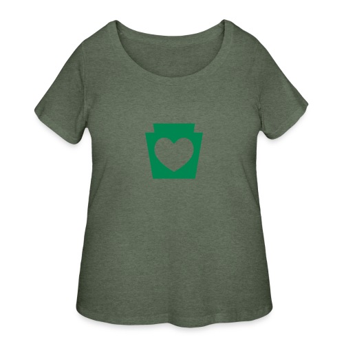 Love/Heart PA Keystone - Women's Curvy T-Shirt