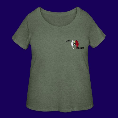 ChaosNConquer Design Logo with Steampunk Girl - Women's Curvy T-Shirt