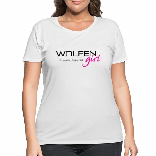 Front/Back: Wolfen Girl on Light - Adapt or Die - Women's Curvy T-Shirt