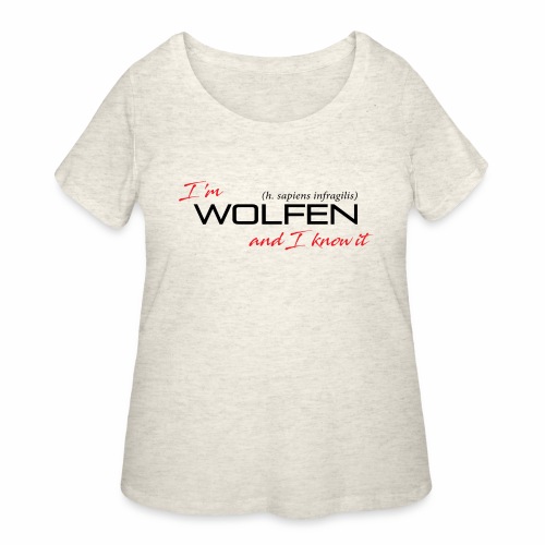 Front/Back: Wolfen Attitude on Light- Adapt or Die - Women's Curvy T-Shirt