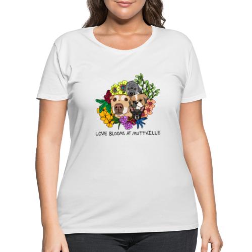 Love Blooms at Muttville - Women's Curvy T-Shirt