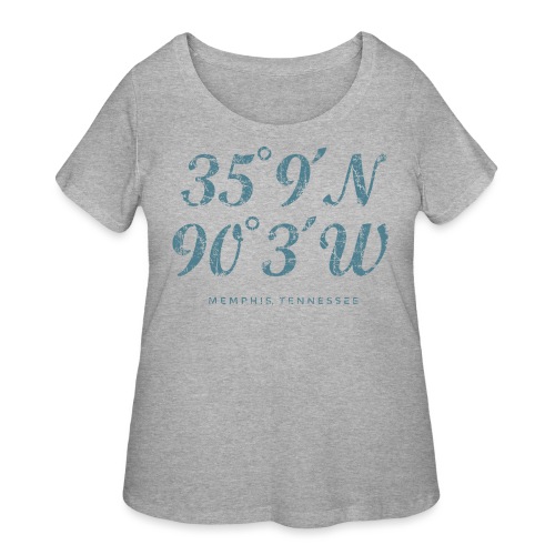 Memphis Coordinates Vintage Blue - Women's Curvy T-Shirt