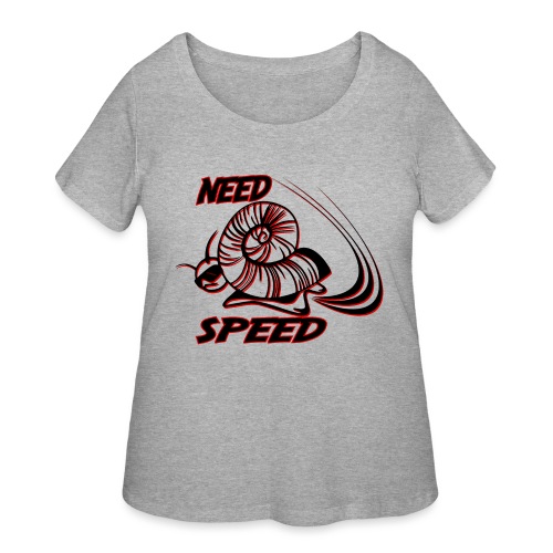 snail shell-red/black - Women's Curvy T-Shirt