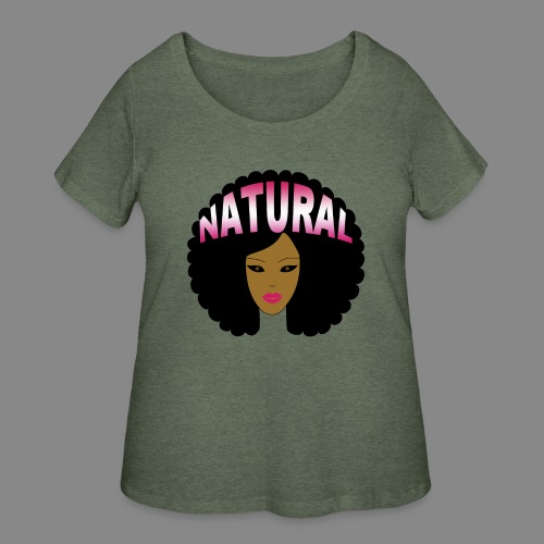 Natural Afro (Pink) - Women's Curvy T-Shirt