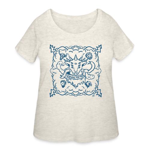 Revelation Lamb Blue - Women's Curvy T-Shirt