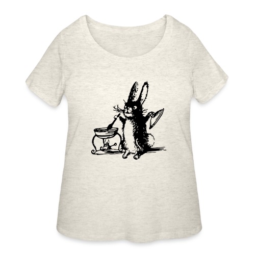 Cute Bunny Rabbit Cooking - Women's Curvy T-Shirt