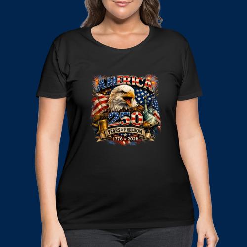 America 250 Years of Freedom – Patriotic - Women's Curvy T-Shirt