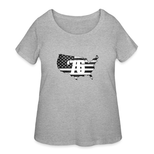 USA Black and White - Women's Curvy T-Shirt
