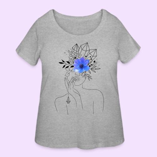 Third Eye Flower Goddess - Crystal Design - Women's Curvy T-Shirt