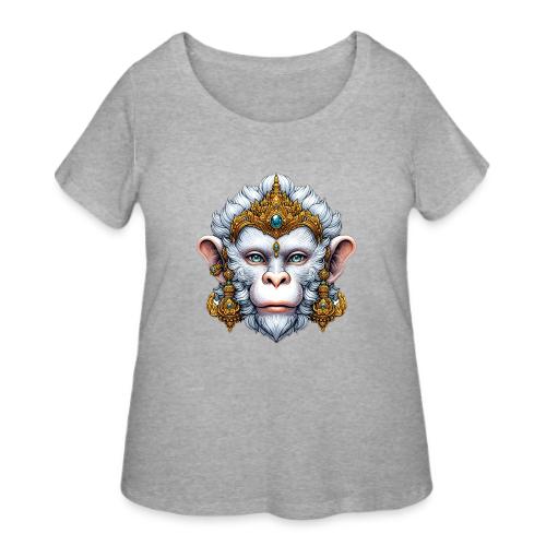 Thai Hanuman Monkey Deity Mask - Women's Curvy T-Shirt