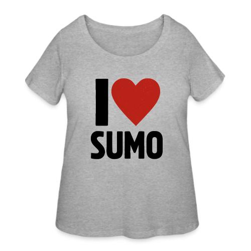 I Love Sumo – Bold Minimalist Sumo Wrestling Fan - Women's Curvy T-Shirt