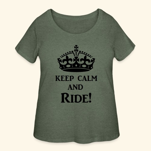 keep calm ride blk - Women's Curvy T-Shirt