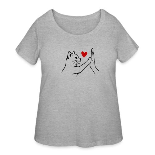 Cat Lover High-Five T-Shirt - Women's Curvy T-Shirt