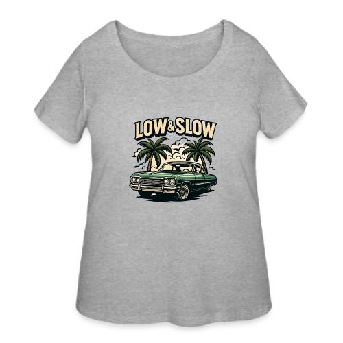 Classic Lowrider Car | Low & Slow Retro T-Shirt - Women's Curvy T-Shirt