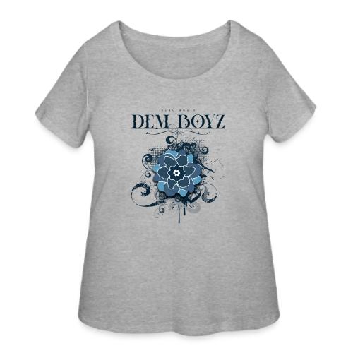 Flower Splash Blues - Women's Curvy T-Shirt