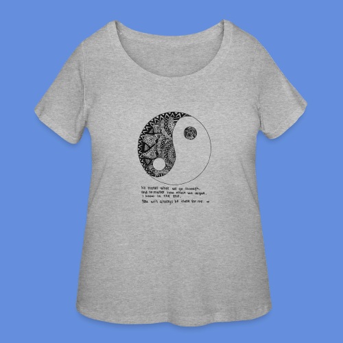 Yin Yang with quote - Women's Curvy T-Shirt
