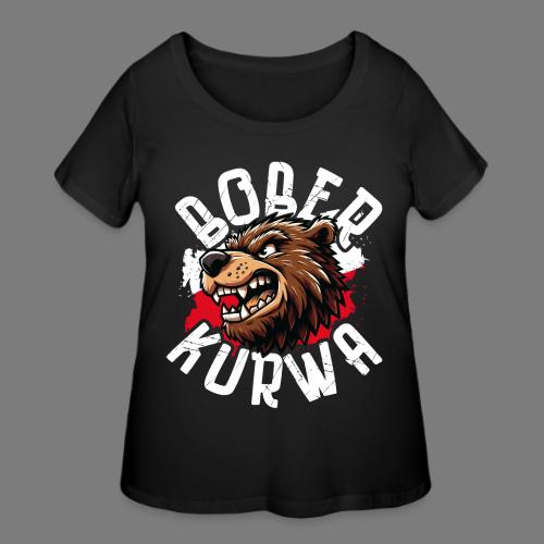 BOBER Trend Beaver Whimsical Design - Women's Curvy T-Shirt